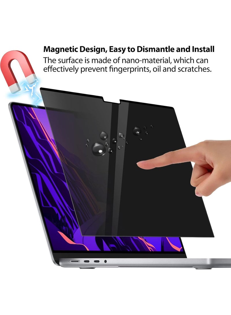 Magnetic Privacy Screen Filter for Macbook Pro 14 inch 2021--2025(M1/M2/M3/M4/M5) Removable Easy On/Off Anti Blue Light Glare Laptop Privacy Screen - Image 5